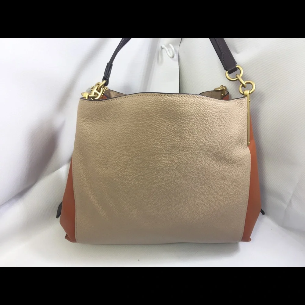 Coach Beige and Rust Shoulder Bag - Picture 2 of 9
